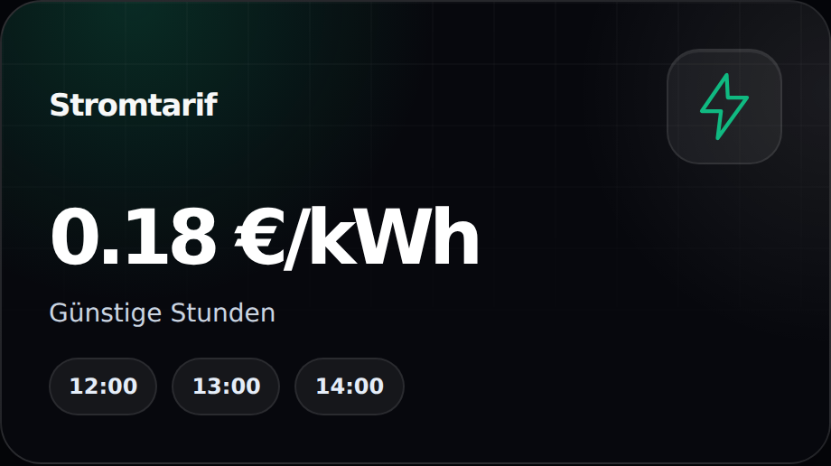 JustSmart Energy Tariff Card
